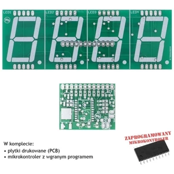 Termometr LED - wersja 27mm czerwony - PCB's i mikroprocesor do projektu AVT 1697/2