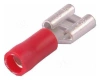 Konektor płaski żeński izolowany 6.3mm 0.8mm 0.5-1.5mm² - końcówka kablowa z tulejką miedzianą SGE