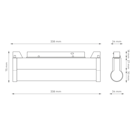 Reflektor szynowy magnetyczny liniowy regulowany 18W 1400lm 4000K czarny M-LINE