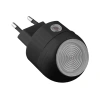 Lampka nocna LED z czujnikiem zmierzchu QM352B DPM, 1 W, 230 V, obrotowa 360°, czarna