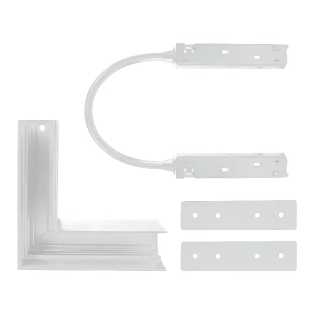 Łącznik kątowy do szyny magnetycznej poziomy natynkowy biały M-LINE