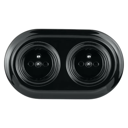 Ramka podwójna ceramiczna czarna Ceramic Loft