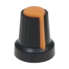 Gałka do potencjometru na oś 6mm - 16x17mm - czarna, pomarańczowy znacznik