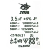 Kondensator rozruchowy do silnika, CBB60 3.5uF 450VAC 30x60mm, konektor