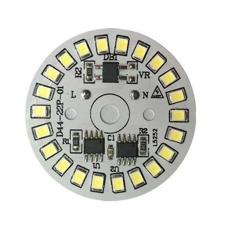 Moduł LED 22 LED 2835 15W 230V, d=44mm, 1200lm, biały ciepły 2500K-3200K