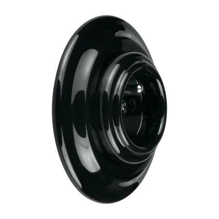 Gniazdo elektryczne z ramką, ceramiczne, montaż podtynkowy, kolor czarny Ceramic Loft