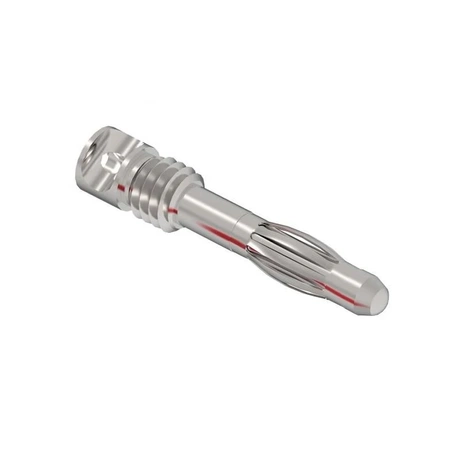 Wtyk izolowany 4mm lamelkowy, lutowany 32A, czarny