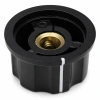 Gałka do potencjometru na oś 6mm - 24x15mm - z bakelitu, czarna - GBC24
