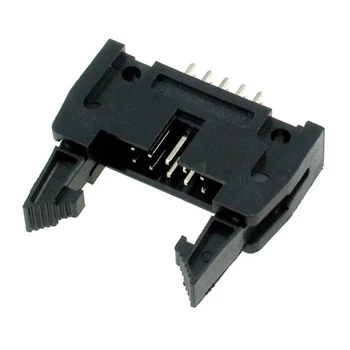 Wtyk IDC 10-stykowy prosty do montażu na PCB, raster 2,54 mm z zatrzaskami, Z-WS10VG