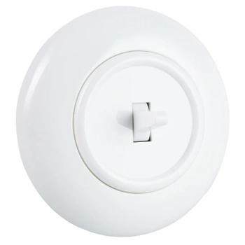 Włącznik światła krzyżowy z ramką, montaż podtynkowy, kolor biały Retro Vintage Loft