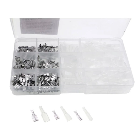 Zestaw 300szt konektorów oraz osłon 2.8mm, 4.8mm, 6.3mm