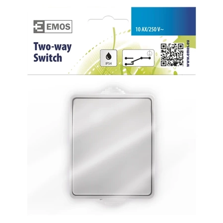 Włącznik światła schodowy IP54, montaż natynkowy, kolor biały, EMOS A1398.3