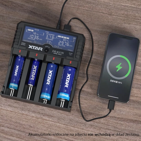 Ładowarka do akumulatorów cylindrycznych li-ion 18650 Xtar VP4L+ Dragon