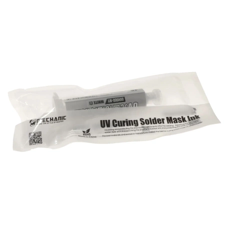 Soldermaska UV LVH-900, biała, strzykawka 10 ml, Mechanic