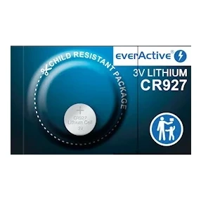 Bateria CR927 3 V litowa, ogniwo guzikowe Ø9,5 × 2,7 mm, 30 mAh, everActive