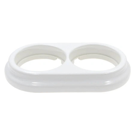 Ramka ceramiczna podwójna biała do włączników i gniazd natynkowych Ceramic Loft