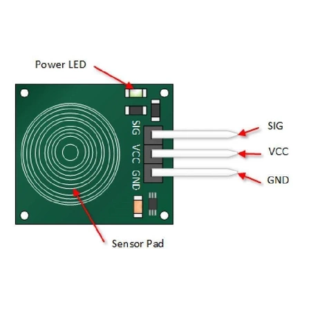 Czujnik dotykowy pojedynczy TTP223B - Touch Sensor do Arduino