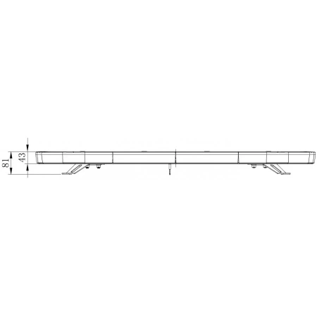 Belka ostrzegawcza LED na dach pojazdu, 98 cm, 64W, 128 LED, światło pomarańczowe, wsporniki, BLK0013