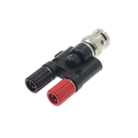 Adapter - wtyk BNC 50 / 2x gniazdo laboratoryjne 4mm