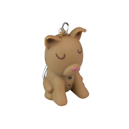 Latarka LED brelok z dźwiękiem – zwierzaki: żabka, kaczuszka, kotek, piesek