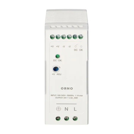 Zasilacz na szynę DIN przemysłowy 24VDC 2.5A 60W, ORNO PSU-1663