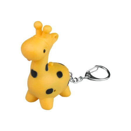 Latarka LED brelok z dźwiękiem – zwierzaki SAFARI: żyrafa, lew, nosorożec, zebra