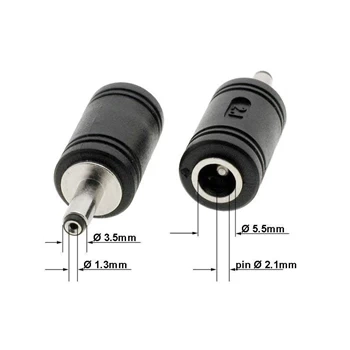Przejście DC wtyk 1.3 - gniazdo 5.5 z pinem 2.1mm