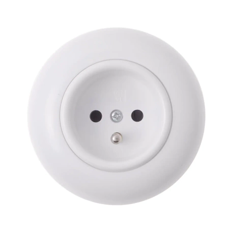 Gniazdo elektryczne z ramką, montaż podtynkowy, kolor biały, Retro Vintage Loft