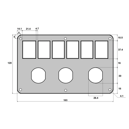 Ramka plastikowa na 6 przełączników + 3 Carling