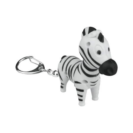 Latarka LED brelok z dźwiękiem – zwierzaki SAFARI: żyrafa, lew, nosorożec, zebra