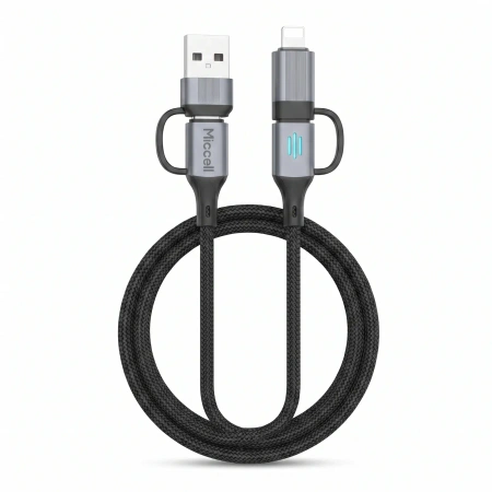 Kabel USB-C - USB-C, 240 W, 1 m, czarny, Miccell, VQ-D145