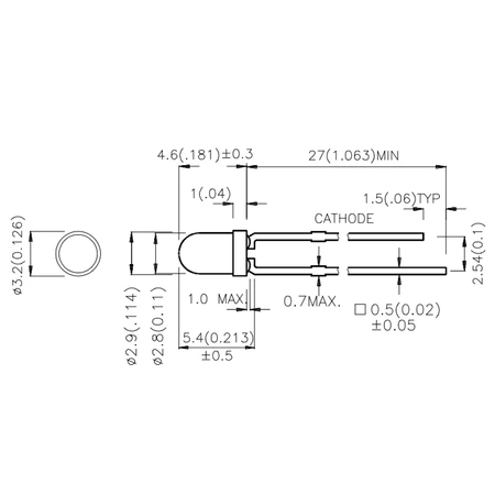 Dioda LED f3 pomarańczowa 8-50mcd, Kingbright L-934ND