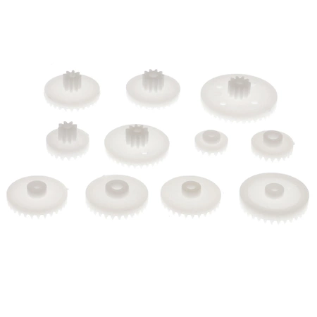 Zestaw 11 kół zębatych i zębatek - do silniczków elektrycznych