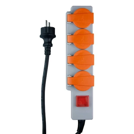 Listwa zasilająca, przedłużacz warsztatowy 4 gniazda, 1.4m, IP44, 3G1.5, 16A