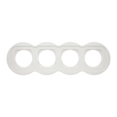 Ramka poczwórna okrągła typu ósemka ceramiczna biała Ceramic Loft