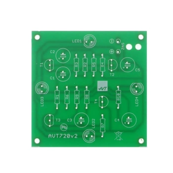 Biało-niebieski mrygacz LED 9–15V - PCB do projektu AVT 720