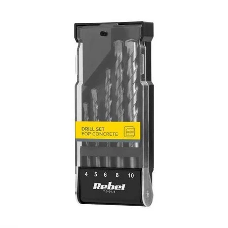 Zestaw wierteł do betonu 5 sztuk: 4, 5, 6, 8, 10 mm