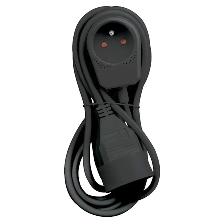 Przedłużacz 3m, 1 gniazdo przelotowe, 2300W, PS53 czarny