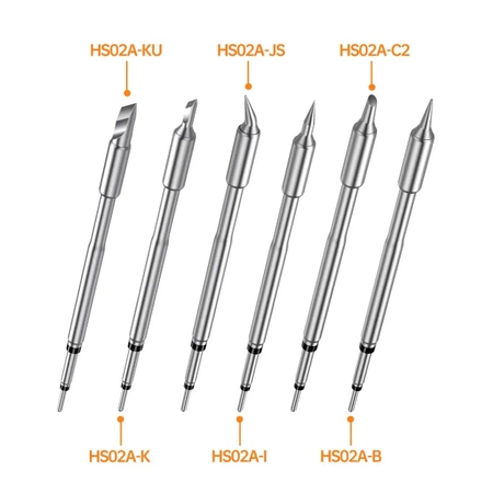 Zestaw lutowniczy FNIRSI HS02A + 6 grotów + zasilacz + akcesoria