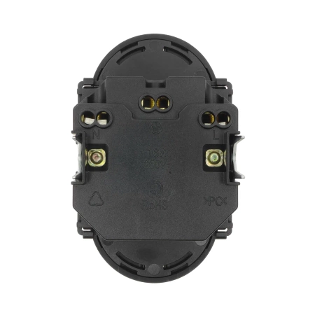 Moduł - Gniazdo elektryczne Schuko podwójne - czarny - Tawoia Glass