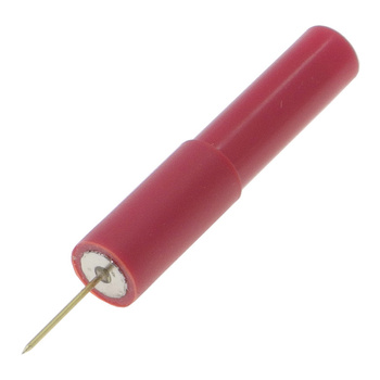Adapter - gniazdo izolowane 4mm / igła 0.6mm czerwony
