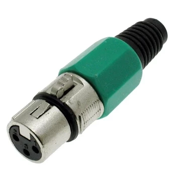 Wtyk XLR żeński 3-pin zielony mikrofonowy