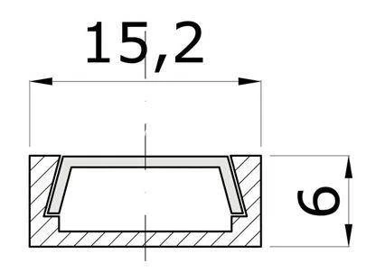 Profil MICRO-ALU, aluminium, osłonka przezroczysta, 1m
