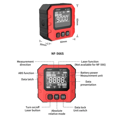 Poziomica laserowa, kątomierz Noyafa NF-566S