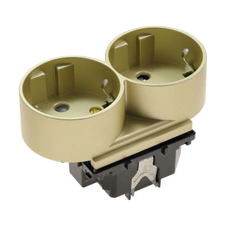 Moduł - Gniazdo elektryczne Schuko podwójne - złoty - Tawoia Glass