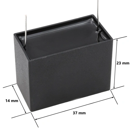 Kondensator rozruchowy do silnika 1,5µF 450VAC, CBB61, do druku, 37 × 14 × 23 mm, EPERS