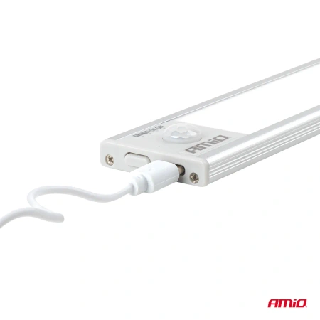 Lampa LED bezprzewodowa z czujnikiem ruchu PIR 2 W 1500 mAh 40 cm 180 lm 6000 K USB-C, AMIO-04894