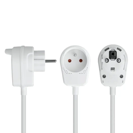 Przedłużacz 3m, 1 gniazdo przelotowe, 2300W, PS53 biały