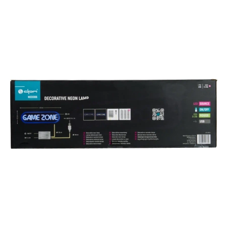 Neon LED "game zone", dekoracja LED 42,5x13,7cm zasilanie z baterii lub USB
