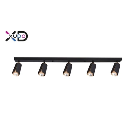 Kinkiet GU10 LED x5 czarny+złoty, XUDO IK265B